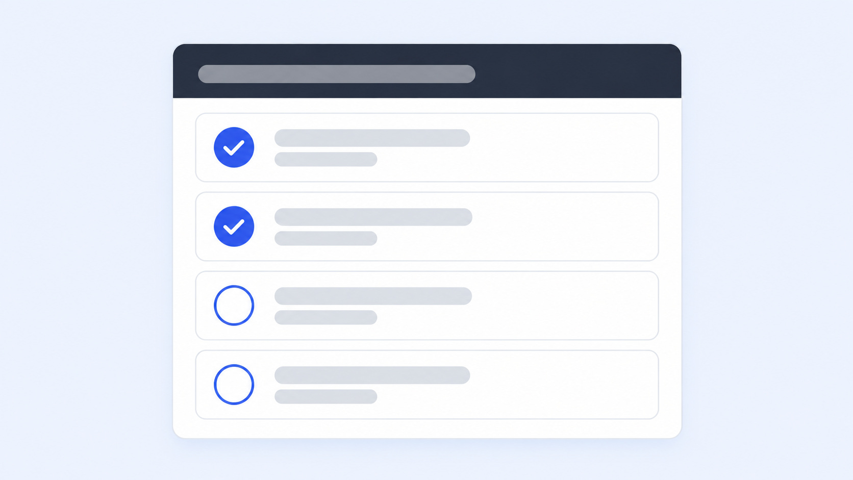 A simple illustration of an audit checklist with some items ticked and some pending