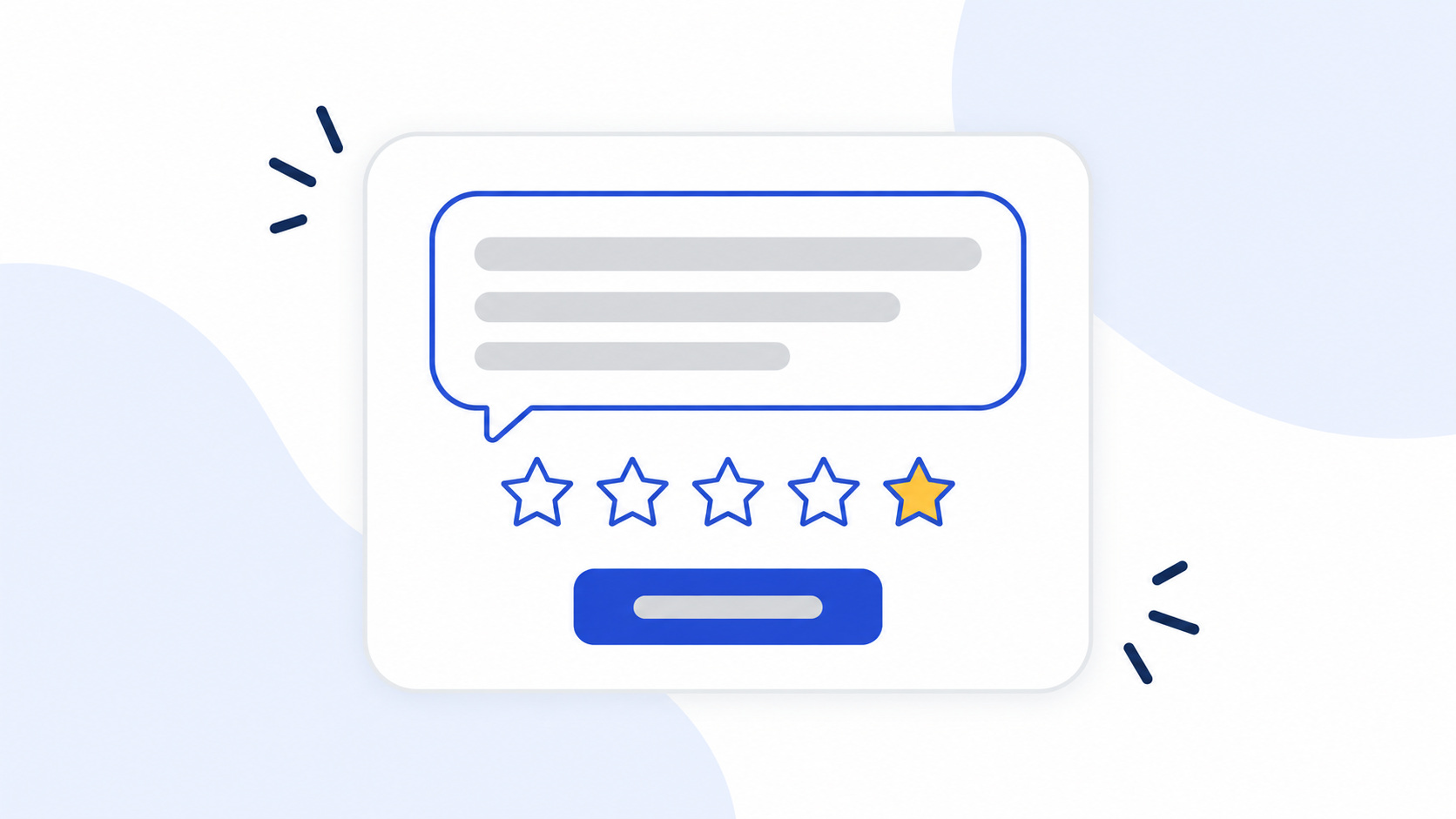 A simple illustration of a review request message with a star rating